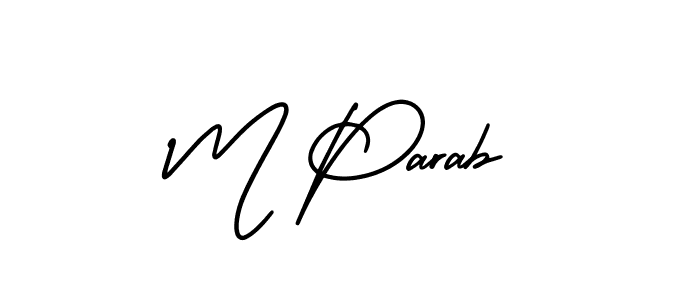 Design your own signature with our free online signature maker. With this signature software, you can create a handwritten (AmerikaSignatureDemo-Regular) signature for name M Parab. M Parab signature style 3 images and pictures png
