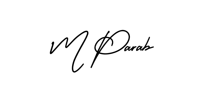 Design your own signature with our free online signature maker. With this signature software, you can create a handwritten (AmerikaSignatureDemo-Regular) signature for name M Parab. M Parab signature style 3 images and pictures png