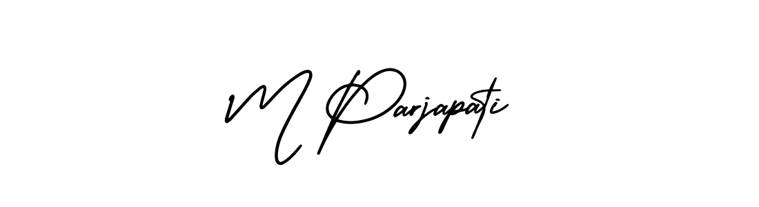 AmerikaSignatureDemo-Regular is a professional signature style that is perfect for those who want to add a touch of class to their signature. It is also a great choice for those who want to make their signature more unique. Get M Parjapati name to fancy signature for free. M Parjapati signature style 3 images and pictures png