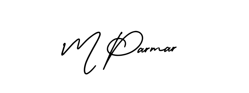 How to make M Parmar signature? AmerikaSignatureDemo-Regular is a professional autograph style. Create handwritten signature for M Parmar name. M Parmar signature style 3 images and pictures png