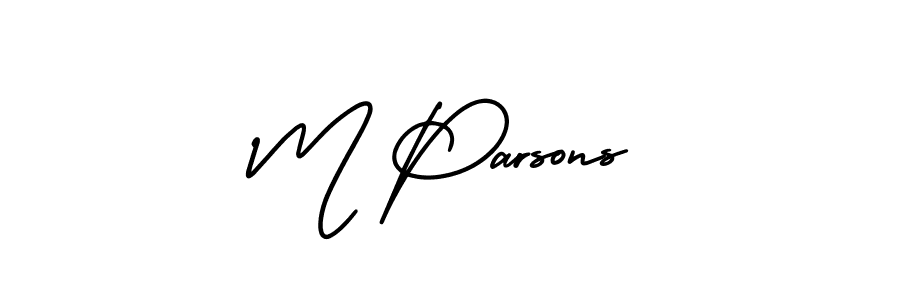 Design your own signature with our free online signature maker. With this signature software, you can create a handwritten (AmerikaSignatureDemo-Regular) signature for name M Parsons. M Parsons signature style 3 images and pictures png