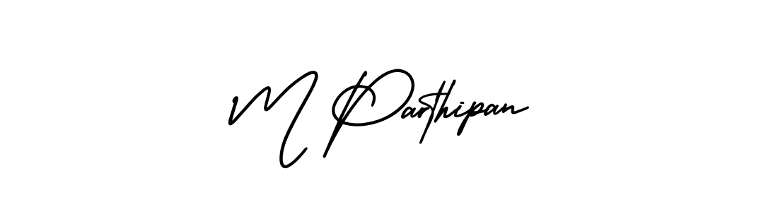 if you are searching for the best signature style for your name M Parthipan. so please give up your signature search. here we have designed multiple signature styles  using AmerikaSignatureDemo-Regular. M Parthipan signature style 3 images and pictures png