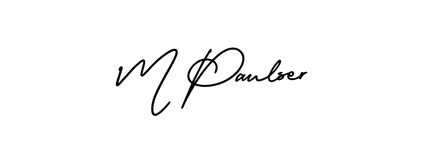 Make a beautiful signature design for name M Paulser. With this signature (AmerikaSignatureDemo-Regular) style, you can create a handwritten signature for free. M Paulser signature style 3 images and pictures png