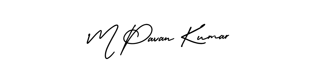 How to make M Pavan Kumar name signature. Use AmerikaSignatureDemo-Regular style for creating short signs online. This is the latest handwritten sign. M Pavan Kumar signature style 3 images and pictures png