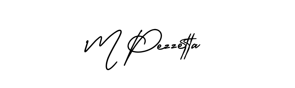 Design your own signature with our free online signature maker. With this signature software, you can create a handwritten (AmerikaSignatureDemo-Regular) signature for name M Pezzetta. M Pezzetta signature style 3 images and pictures png