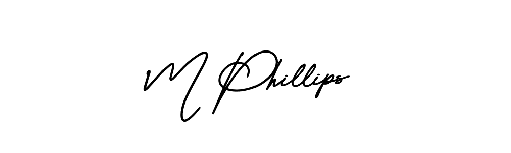 You should practise on your own different ways (AmerikaSignatureDemo-Regular) to write your name (M Phillips) in signature. don't let someone else do it for you. M Phillips signature style 3 images and pictures png