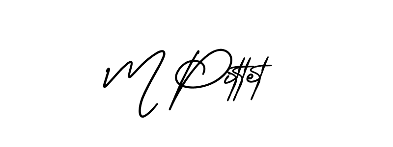 How to make M Pittet name signature. Use AmerikaSignatureDemo-Regular style for creating short signs online. This is the latest handwritten sign. M Pittet signature style 3 images and pictures png