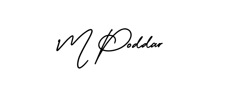 How to make M Poddar name signature. Use AmerikaSignatureDemo-Regular style for creating short signs online. This is the latest handwritten sign. M Poddar signature style 3 images and pictures png