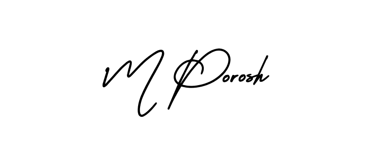M Porosh stylish signature style. Best Handwritten Sign (AmerikaSignatureDemo-Regular) for my name. Handwritten Signature Collection Ideas for my name M Porosh. M Porosh signature style 3 images and pictures png