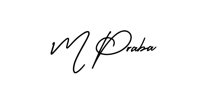 M Praba stylish signature style. Best Handwritten Sign (AmerikaSignatureDemo-Regular) for my name. Handwritten Signature Collection Ideas for my name M Praba. M Praba signature style 3 images and pictures png