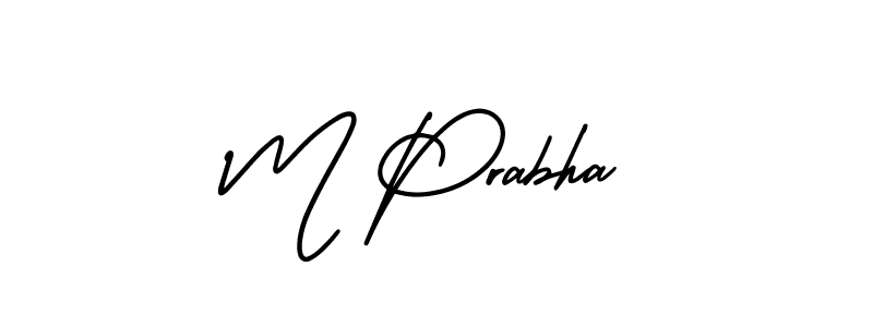 Create a beautiful signature design for name M Prabha. With this signature (AmerikaSignatureDemo-Regular) fonts, you can make a handwritten signature for free. M Prabha signature style 3 images and pictures png