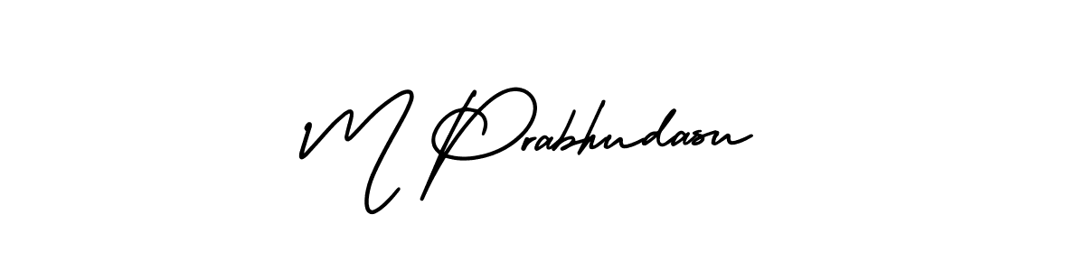 Create a beautiful signature design for name M Prabhudasu. With this signature (AmerikaSignatureDemo-Regular) fonts, you can make a handwritten signature for free. M Prabhudasu signature style 3 images and pictures png