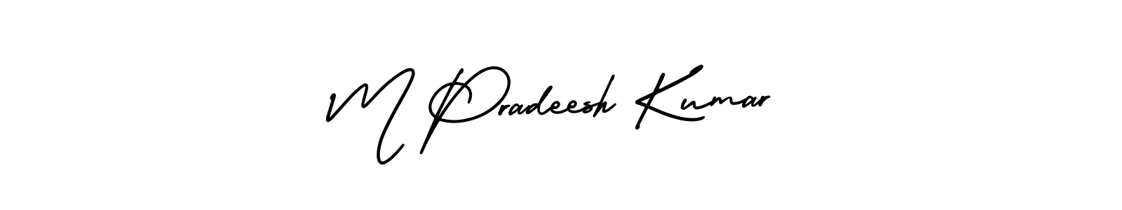 This is the best signature style for the M Pradeesh Kumar name. Also you like these signature font (AmerikaSignatureDemo-Regular). Mix name signature. M Pradeesh Kumar signature style 3 images and pictures png