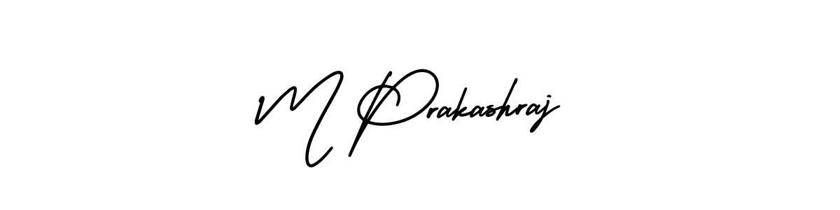 You should practise on your own different ways (AmerikaSignatureDemo-Regular) to write your name (M Prakashraj) in signature. don't let someone else do it for you. M Prakashraj signature style 3 images and pictures png