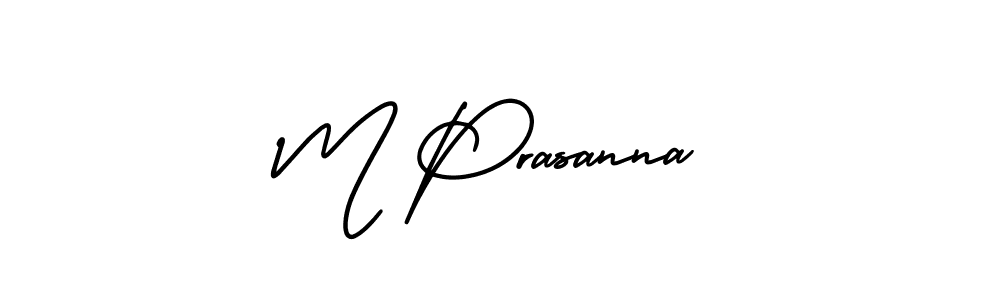 AmerikaSignatureDemo-Regular is a professional signature style that is perfect for those who want to add a touch of class to their signature. It is also a great choice for those who want to make their signature more unique. Get M Prasanna name to fancy signature for free. M Prasanna signature style 3 images and pictures png