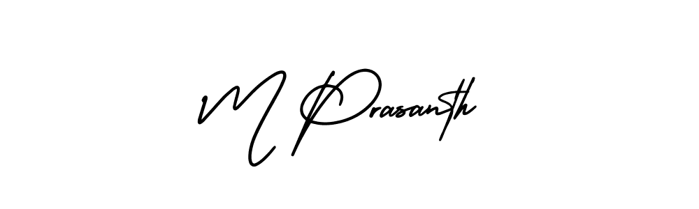 How to make M Prasanth signature? AmerikaSignatureDemo-Regular is a professional autograph style. Create handwritten signature for M Prasanth name. M Prasanth signature style 3 images and pictures png