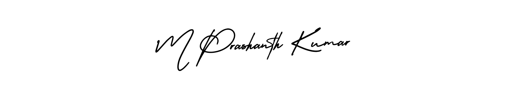 Make a beautiful signature design for name M Prashanth Kumar. With this signature (AmerikaSignatureDemo-Regular) style, you can create a handwritten signature for free. M Prashanth Kumar signature style 3 images and pictures png