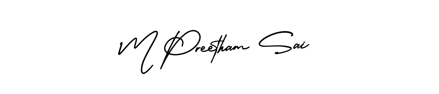 You can use this online signature creator to create a handwritten signature for the name M Preetham Sai. This is the best online autograph maker. M Preetham Sai signature style 3 images and pictures png