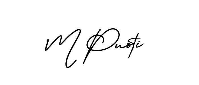 Make a short M Pusti signature style. Manage your documents anywhere anytime using AmerikaSignatureDemo-Regular. Create and add eSignatures, submit forms, share and send files easily. M Pusti signature style 3 images and pictures png