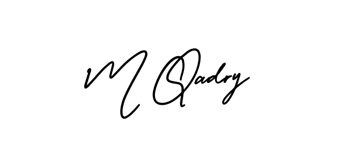 The best way (AmerikaSignatureDemo-Regular) to make a short signature is to pick only two or three words in your name. The name M Qadry include a total of six letters. For converting this name. M Qadry signature style 3 images and pictures png