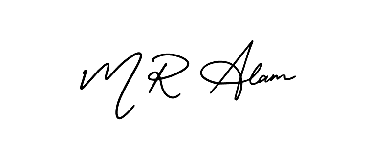 The best way (AmerikaSignatureDemo-Regular) to make a short signature is to pick only two or three words in your name. The name M R Alam include a total of six letters. For converting this name. M R Alam signature style 3 images and pictures png