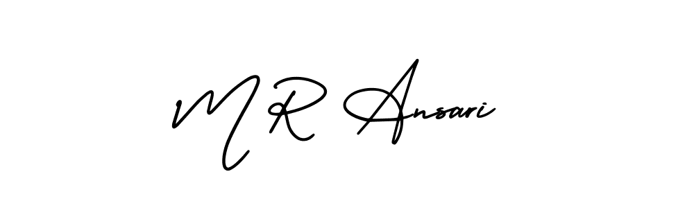 Make a beautiful signature design for name M R Ansari. With this signature (AmerikaSignatureDemo-Regular) style, you can create a handwritten signature for free. M R Ansari signature style 3 images and pictures png