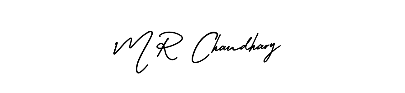 This is the best signature style for the M R Chaudhary name. Also you like these signature font (AmerikaSignatureDemo-Regular). Mix name signature. M R Chaudhary signature style 3 images and pictures png