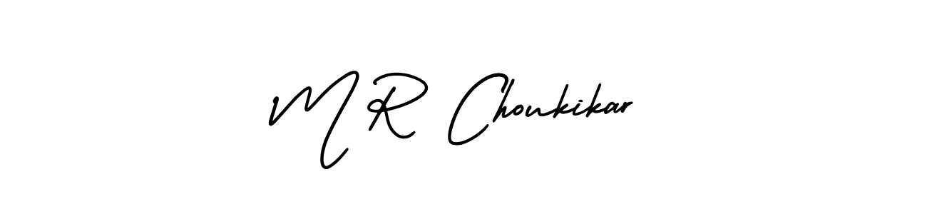 Similarly AmerikaSignatureDemo-Regular is the best handwritten signature design. Signature creator online .You can use it as an online autograph creator for name M R Choukikar. M R Choukikar signature style 3 images and pictures png