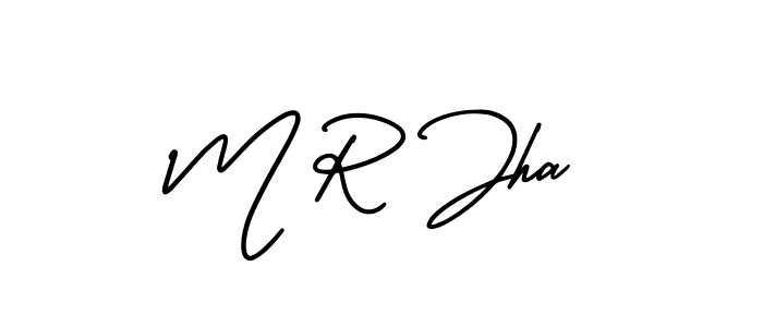 M R Jha stylish signature style. Best Handwritten Sign (AmerikaSignatureDemo-Regular) for my name. Handwritten Signature Collection Ideas for my name M R Jha. M R Jha signature style 3 images and pictures png