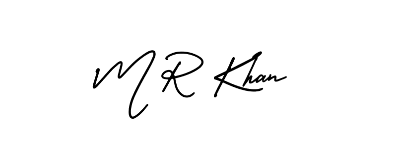 Use a signature maker to create a handwritten signature online. With this signature software, you can design (AmerikaSignatureDemo-Regular) your own signature for name M R Khan. M R Khan signature style 3 images and pictures png