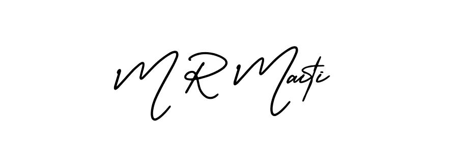 Make a beautiful signature design for name M R Maiti. With this signature (AmerikaSignatureDemo-Regular) style, you can create a handwritten signature for free. M R Maiti signature style 3 images and pictures png
