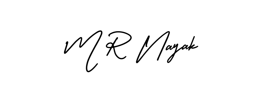 Create a beautiful signature design for name M R Nayak. With this signature (AmerikaSignatureDemo-Regular) fonts, you can make a handwritten signature for free. M R Nayak signature style 3 images and pictures png