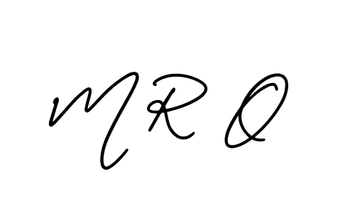 Make a beautiful signature design for name M R O. With this signature (AmerikaSignatureDemo-Regular) style, you can create a handwritten signature for free. M R O signature style 3 images and pictures png