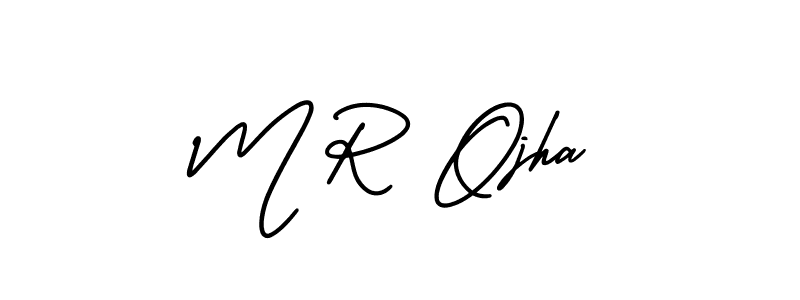 The best way (AmerikaSignatureDemo-Regular) to make a short signature is to pick only two or three words in your name. The name M R Ojha include a total of six letters. For converting this name. M R Ojha signature style 3 images and pictures png