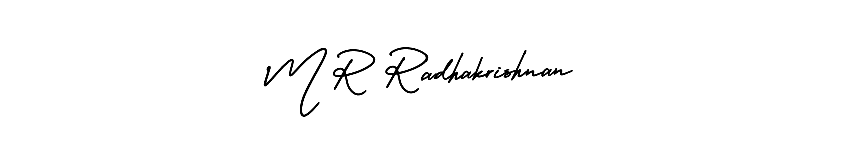 This is the best signature style for the M R Radhakrishnan name. Also you like these signature font (AmerikaSignatureDemo-Regular). Mix name signature. M R Radhakrishnan signature style 3 images and pictures png