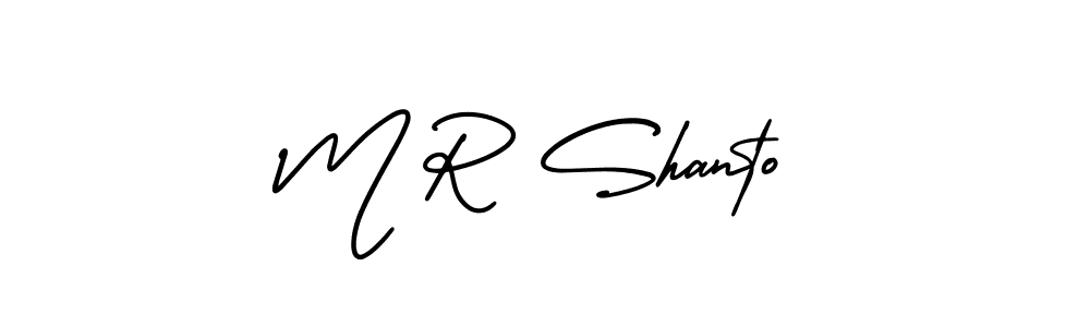 M R Shanto stylish signature style. Best Handwritten Sign (AmerikaSignatureDemo-Regular) for my name. Handwritten Signature Collection Ideas for my name M R Shanto. M R Shanto signature style 3 images and pictures png