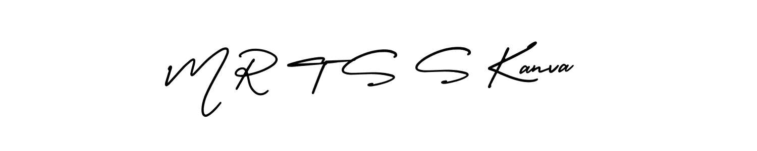 Use a signature maker to create a handwritten signature online. With this signature software, you can design (AmerikaSignatureDemo-Regular) your own signature for name M R T S S Kanva. M R T S S Kanva signature style 3 images and pictures png