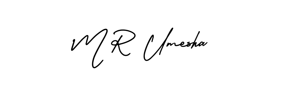 AmerikaSignatureDemo-Regular is a professional signature style that is perfect for those who want to add a touch of class to their signature. It is also a great choice for those who want to make their signature more unique. Get M R Umesha name to fancy signature for free. M R Umesha signature style 3 images and pictures png