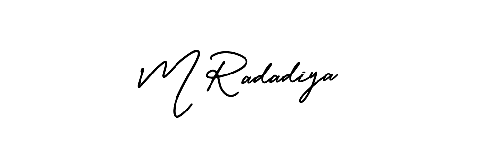 Create a beautiful signature design for name M Radadiya. With this signature (AmerikaSignatureDemo-Regular) fonts, you can make a handwritten signature for free. M Radadiya signature style 3 images and pictures png