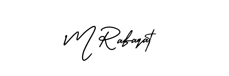 Make a beautiful signature design for name M Rafaqat. With this signature (AmerikaSignatureDemo-Regular) style, you can create a handwritten signature for free. M Rafaqat signature style 3 images and pictures png