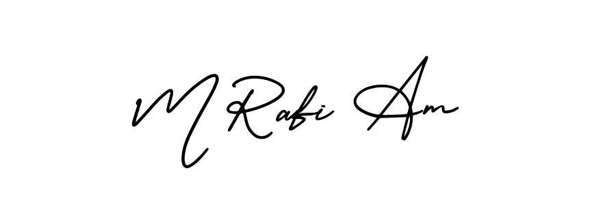 How to make M Rafi Am name signature. Use AmerikaSignatureDemo-Regular style for creating short signs online. This is the latest handwritten sign. M Rafi Am signature style 3 images and pictures png