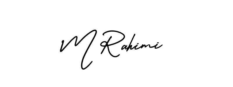 The best way (AmerikaSignatureDemo-Regular) to make a short signature is to pick only two or three words in your name. The name M Rahimi include a total of six letters. For converting this name. M Rahimi signature style 3 images and pictures png