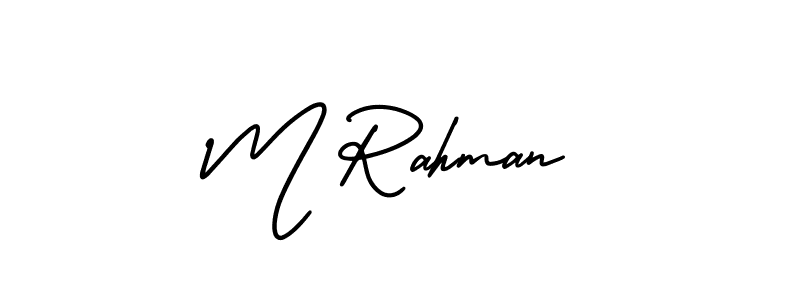 Use a signature maker to create a handwritten signature online. With this signature software, you can design (AmerikaSignatureDemo-Regular) your own signature for name M Rahman. M Rahman signature style 3 images and pictures png