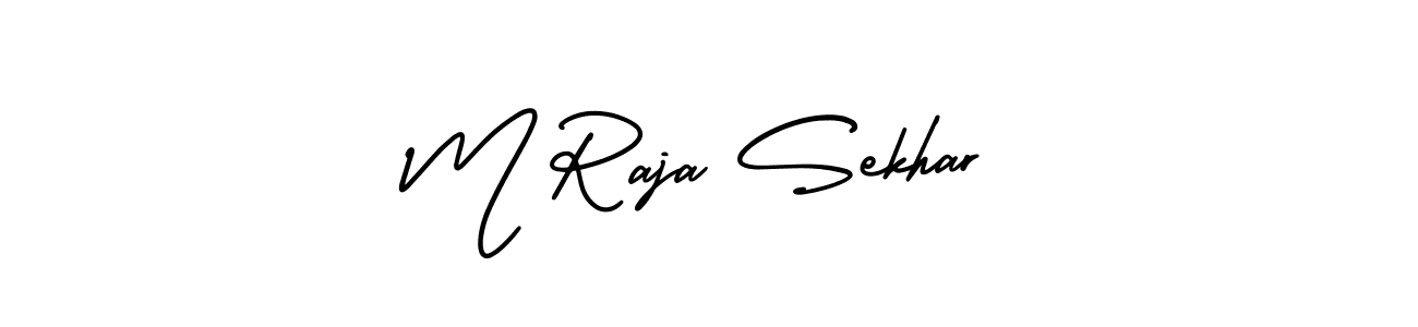 This is the best signature style for the M Raja Sekhar name. Also you like these signature font (AmerikaSignatureDemo-Regular). Mix name signature. M Raja Sekhar signature style 3 images and pictures png