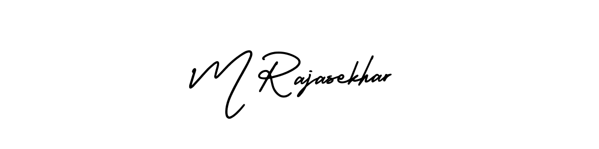 How to make M Rajasekhar name signature. Use AmerikaSignatureDemo-Regular style for creating short signs online. This is the latest handwritten sign. M Rajasekhar signature style 3 images and pictures png