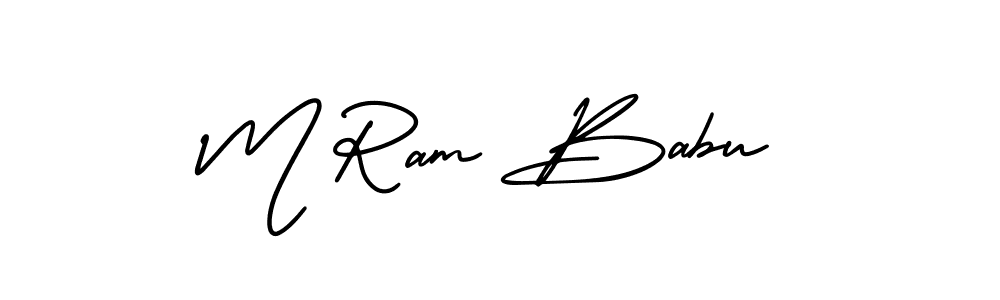 M Ram Babu stylish signature style. Best Handwritten Sign (AmerikaSignatureDemo-Regular) for my name. Handwritten Signature Collection Ideas for my name M Ram Babu. M Ram Babu signature style 3 images and pictures png