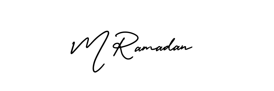 How to make M Ramadan signature? AmerikaSignatureDemo-Regular is a professional autograph style. Create handwritten signature for M Ramadan name. M Ramadan signature style 3 images and pictures png