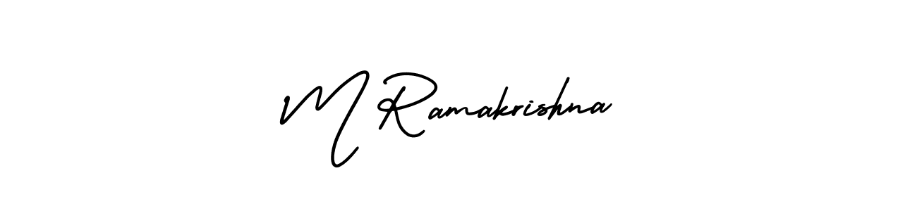 Create a beautiful signature design for name M Ramakrishna. With this signature (AmerikaSignatureDemo-Regular) fonts, you can make a handwritten signature for free. M Ramakrishna signature style 3 images and pictures png