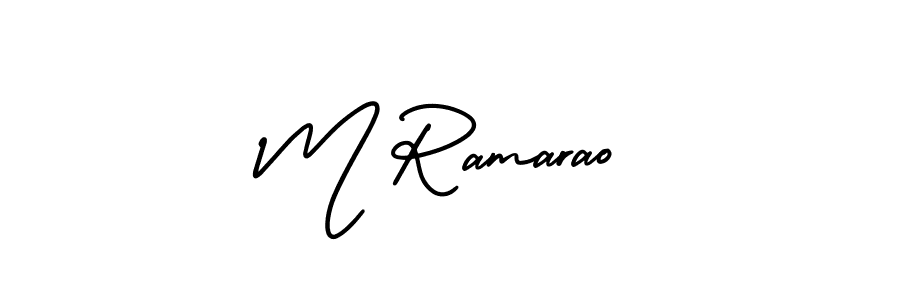 M Ramarao stylish signature style. Best Handwritten Sign (AmerikaSignatureDemo-Regular) for my name. Handwritten Signature Collection Ideas for my name M Ramarao. M Ramarao signature style 3 images and pictures png