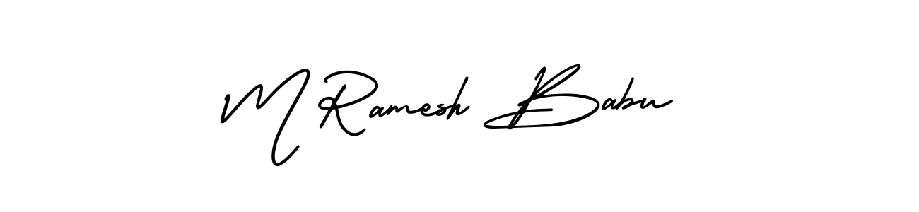 Also we have M Ramesh Babu name is the best signature style. Create professional handwritten signature collection using AmerikaSignatureDemo-Regular autograph style. M Ramesh Babu signature style 3 images and pictures png